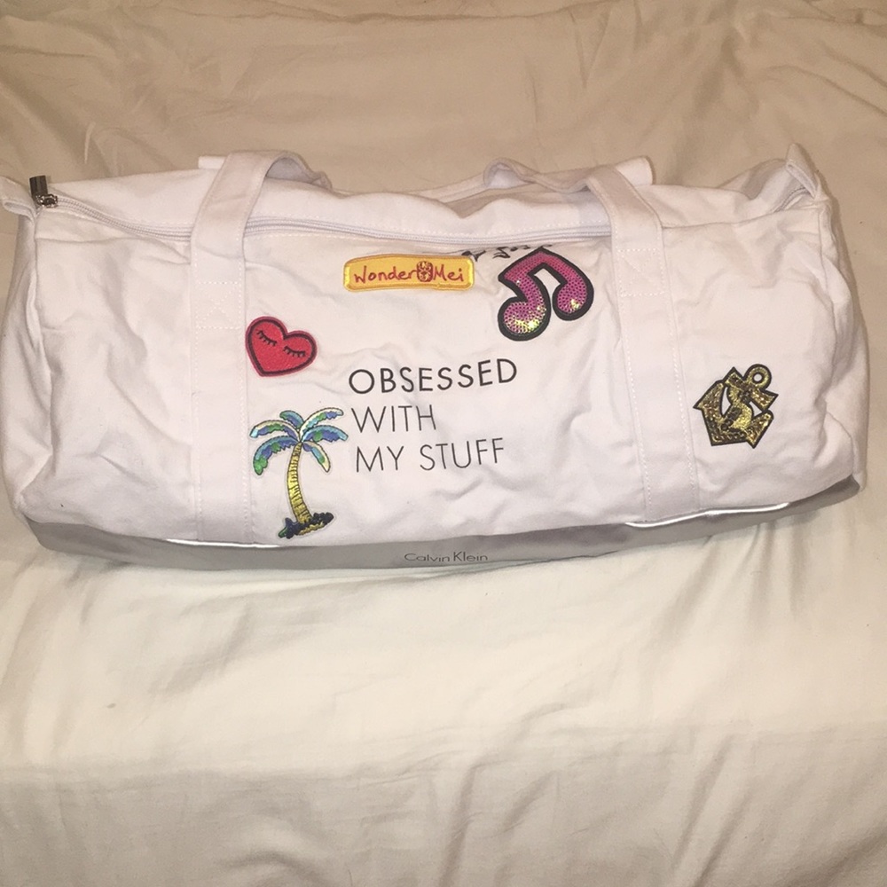 “Obsessed with my stuff” weekender shoulder bag
